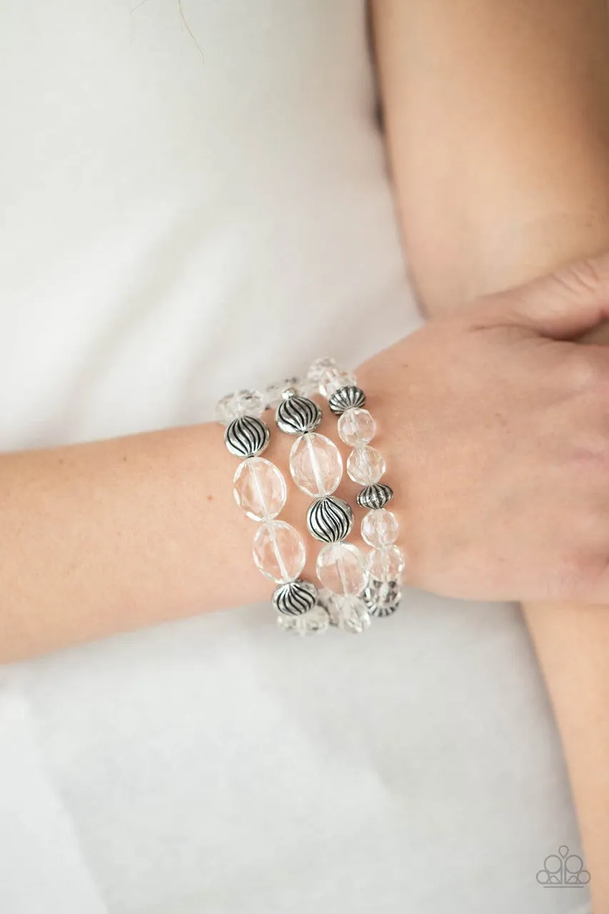 Crystal Charisma White Paparazzi Bracelet