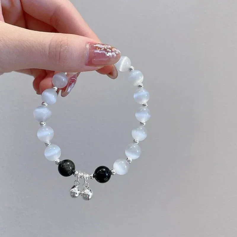 Crystal Star Pentagram Pearl Beaded Bracelet for Women Vintage Aesthetic Charm Double Layer Chain Bracelet Jewelry Gift