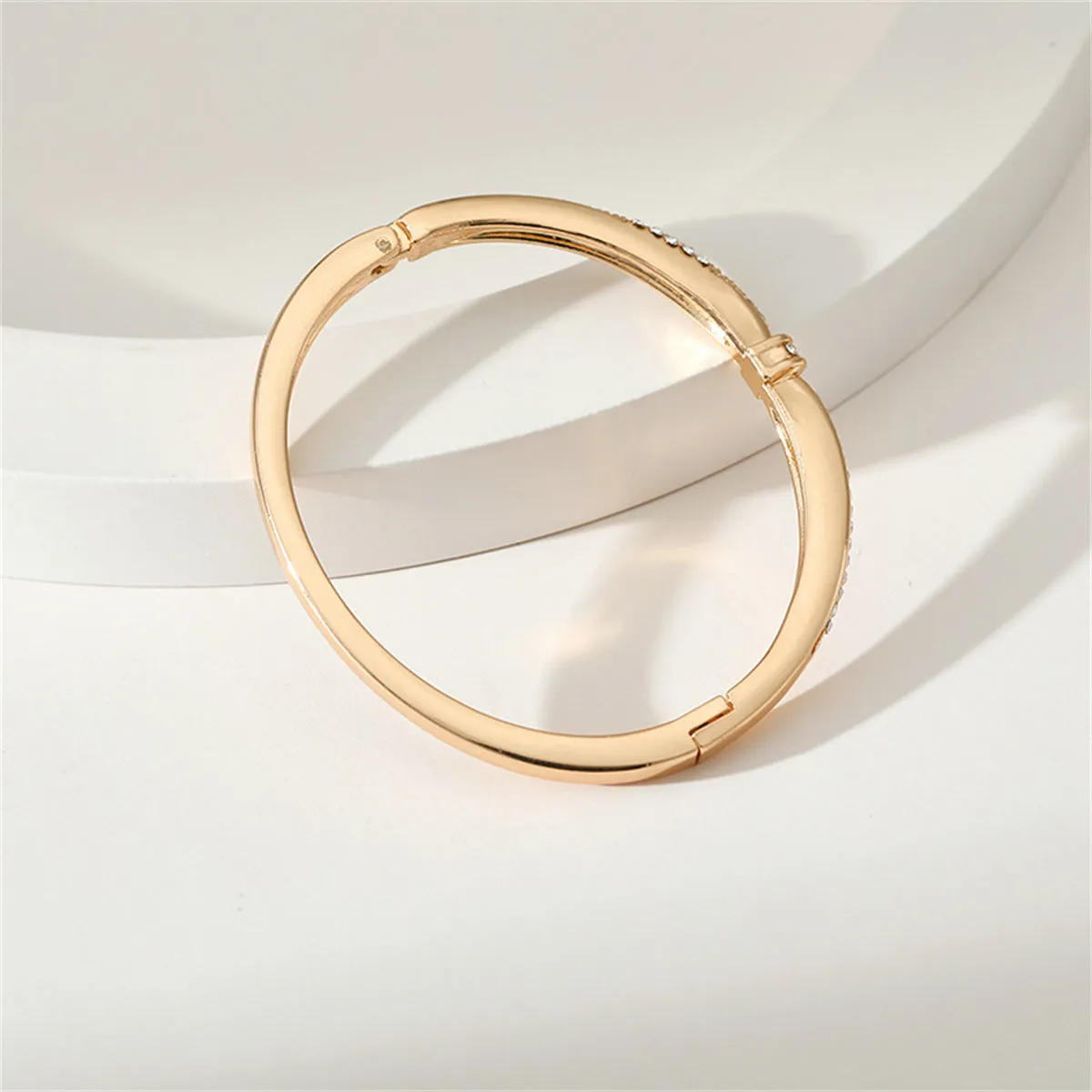 Cubic Zirconia & 18K Gold-Plated Knot Bangle