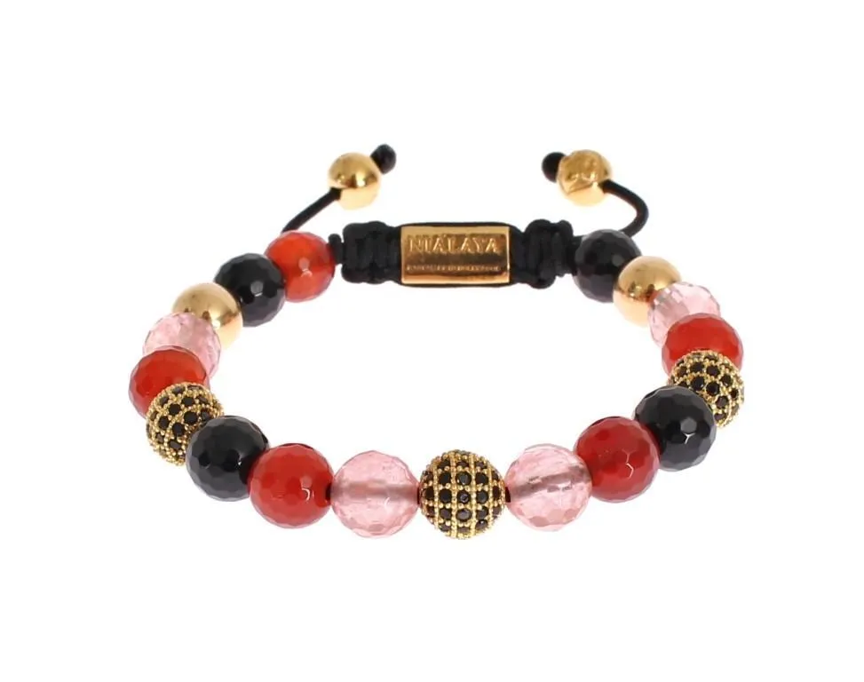 CZ Carnelian Agate 14K Gold 925 Bracelet