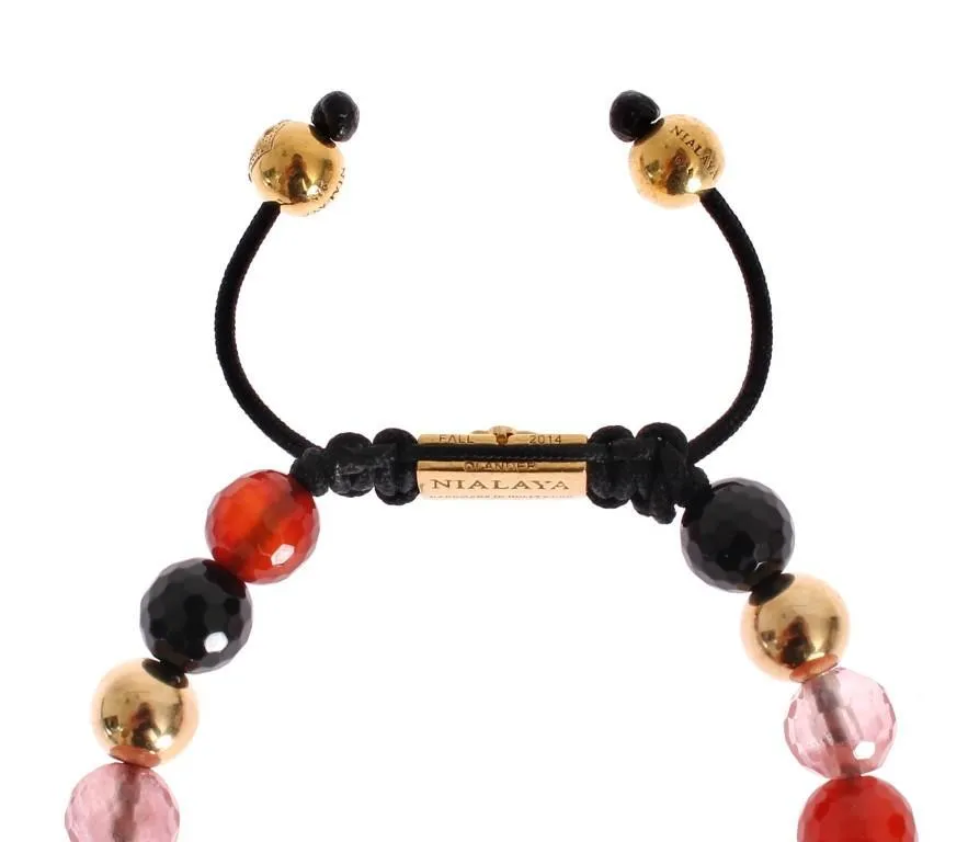 CZ Carnelian Agate 14K Gold 925 Bracelet