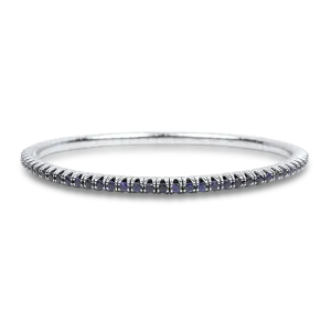David Weisz 18k White Gold Sapphire Stretch Bracelet