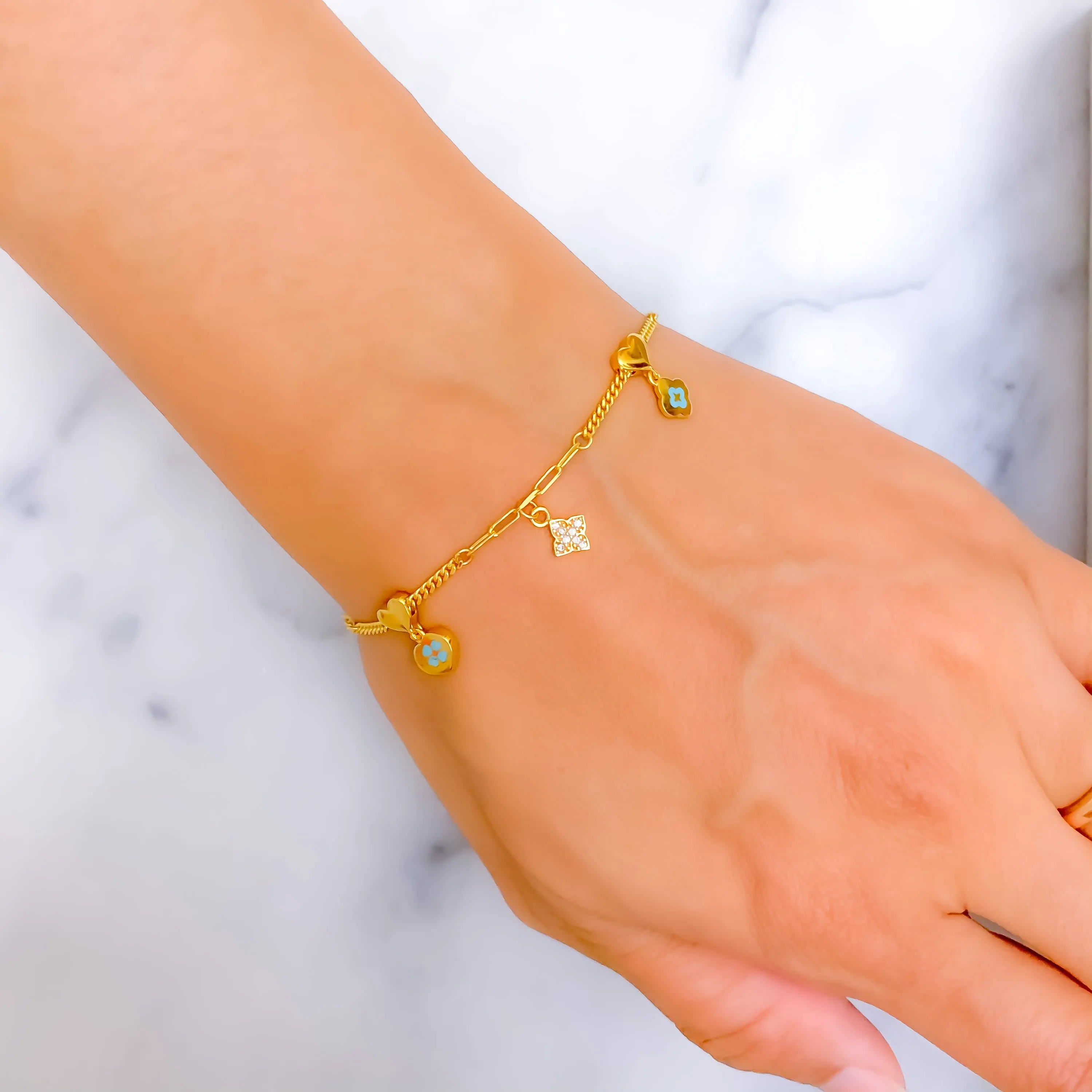 Dazzling Distinct 21k Gold Bracelet