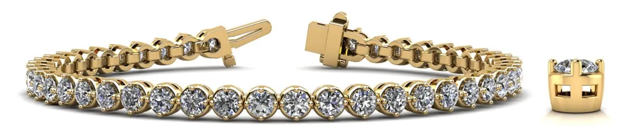 Dazzling Four Prong Lab-Grown Diamond Tennis Bracelet with 4.83 ct.(finished) 3mm