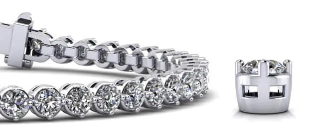 Dazzling Four Prong Lab-Grown Diamond Tennis Bracelet with 4.83 ct.(finished) 3mm