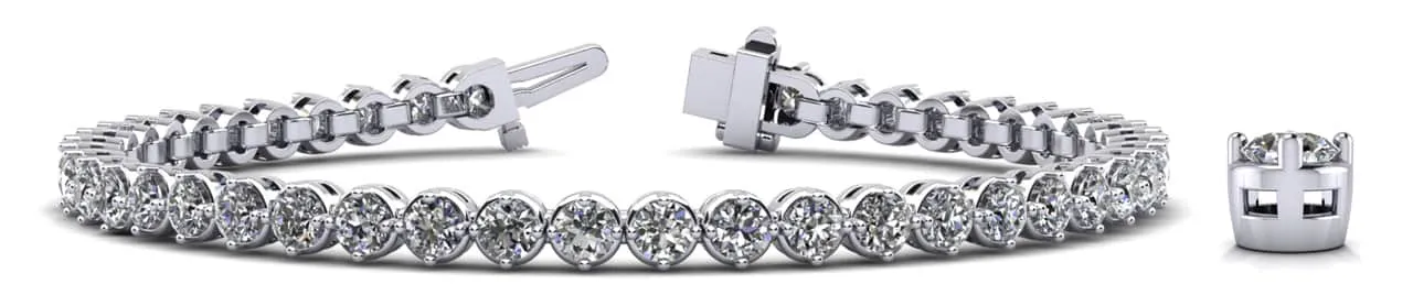 Dazzling Four Prong Lab-Grown Diamond Tennis Bracelet with 4.83 ct.(finished) 3mm