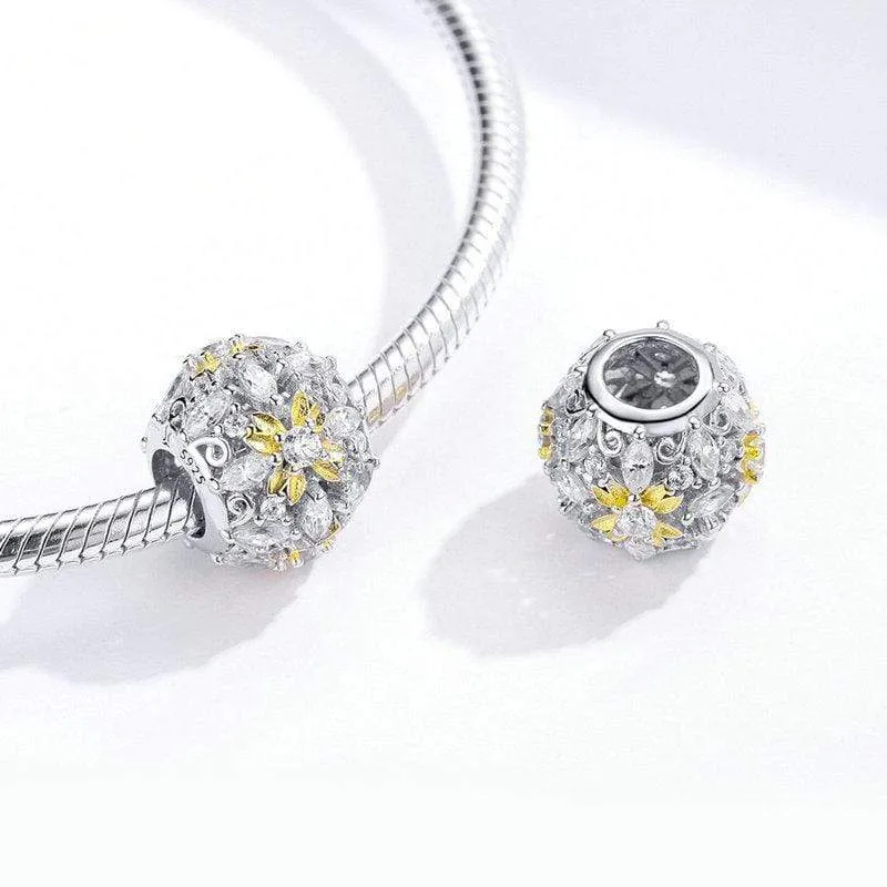 Dazzling Yellow Flower Bead Charm