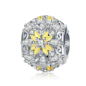 Dazzling Yellow Flower Bead Charm