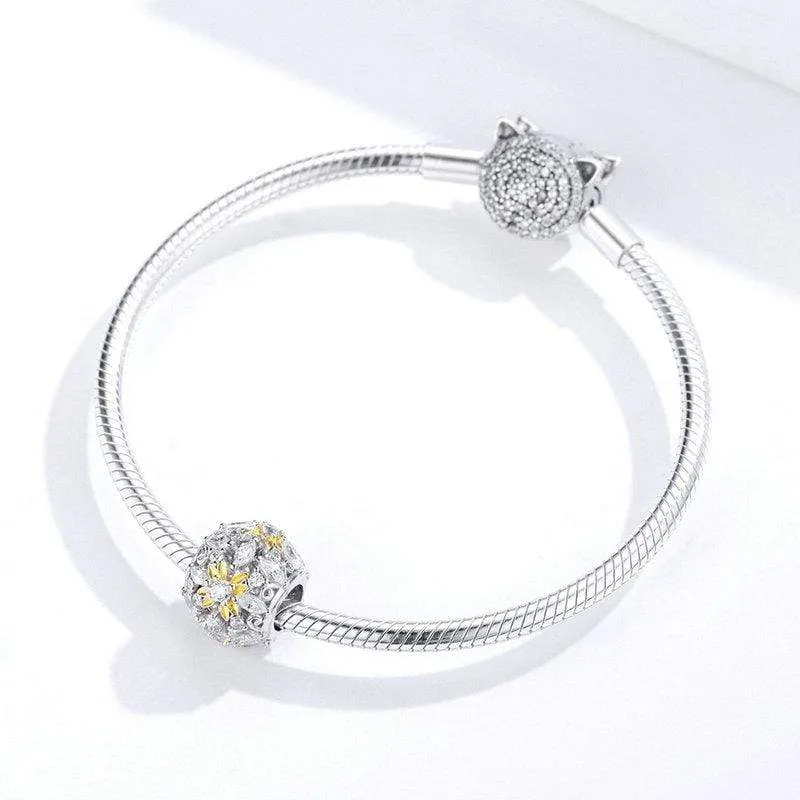 Dazzling Yellow Flower Bead Charm