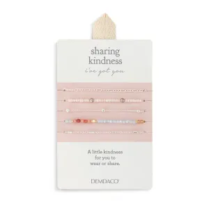 Demdaco Sharing Kindness Bracelet Set of 5 - Multicolor Silver