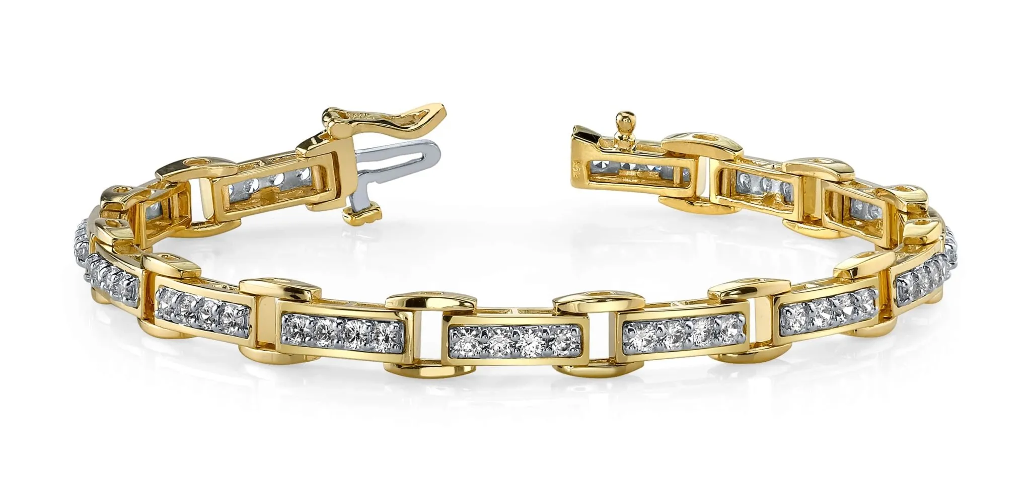 Diamond Quad Link Diamond Bracelet with 1.96 ct.(finished) 2mm