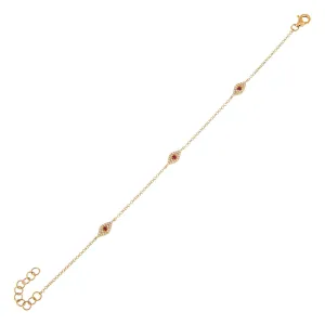 Diamond Triple Evil Eye Bracelet 14K