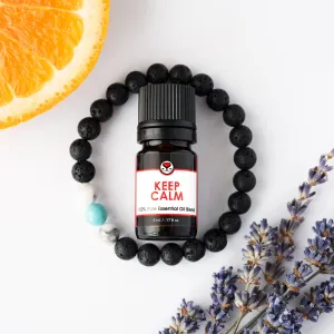 Diffuser Bracelet Gift Set - Turquoise Bead with Keep Calm