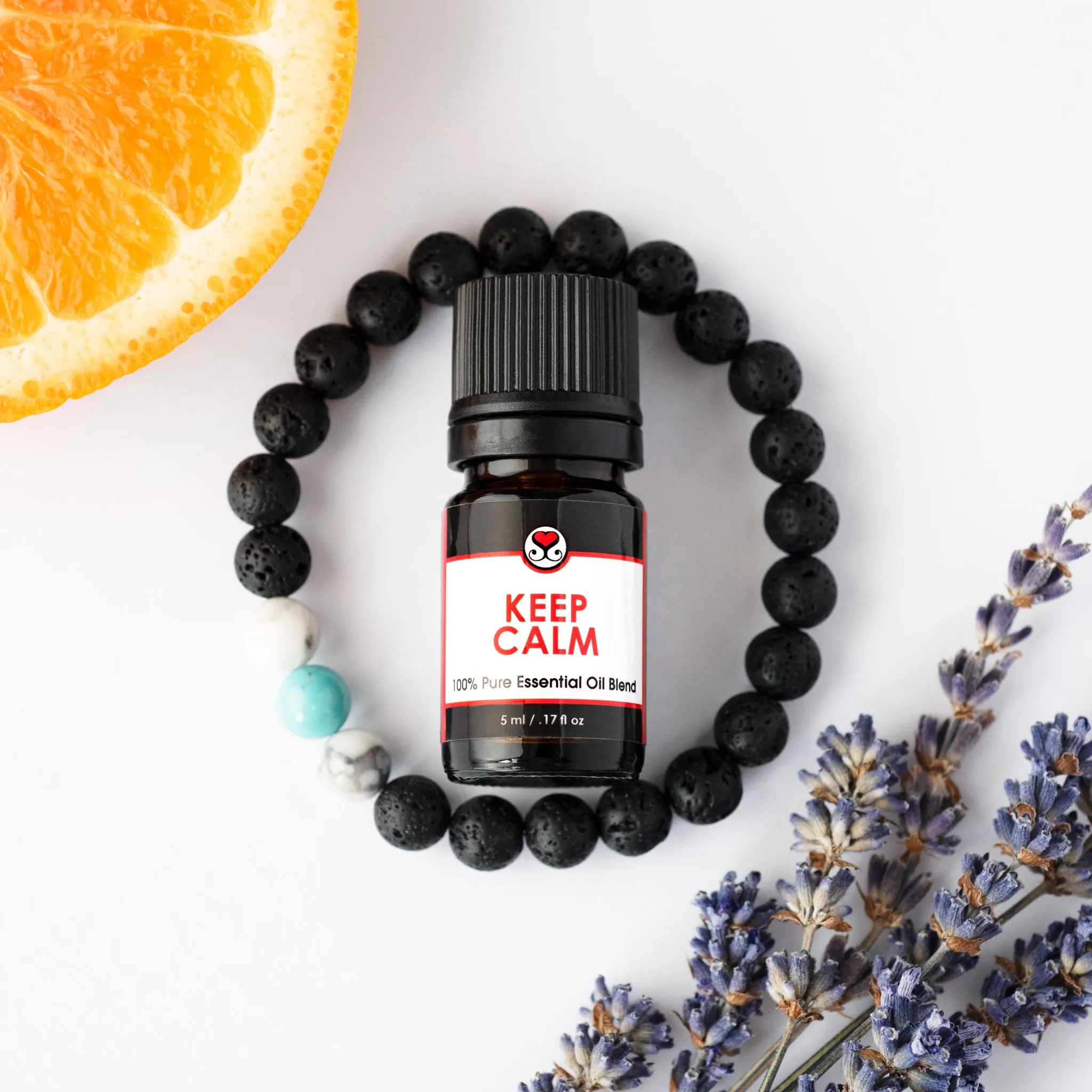 Diffuser Bracelet Gift Set - Turquoise Bead with Keep Calm
