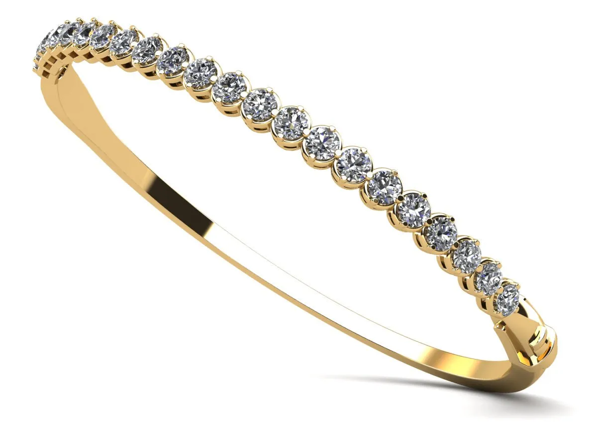 Divinely Dazzling Bangle Diamond Bracelet with 2.31 ct.(finished) 3mm