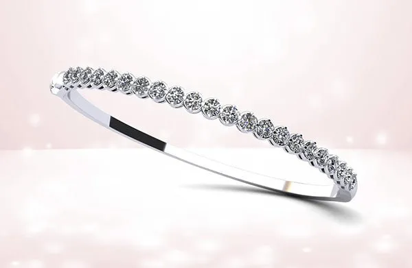 Divinely Dazzling Bangle Diamond Bracelet with 2.31 ct.(finished) 3mm