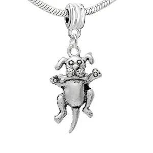 Dog Charm Dangling for Bracelets European Compatible