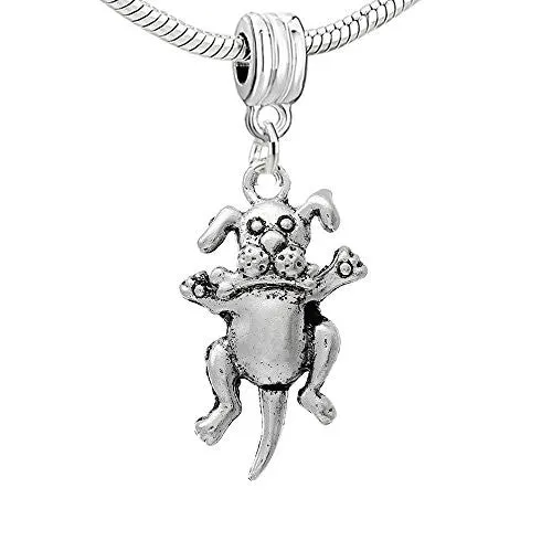 Dog Charm Dangling for Bracelets European Compatible