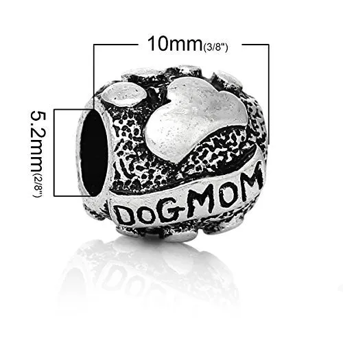 Dog Mom Bead Compatible for Most European Snake Chain Bracelet for European Style Bracelet