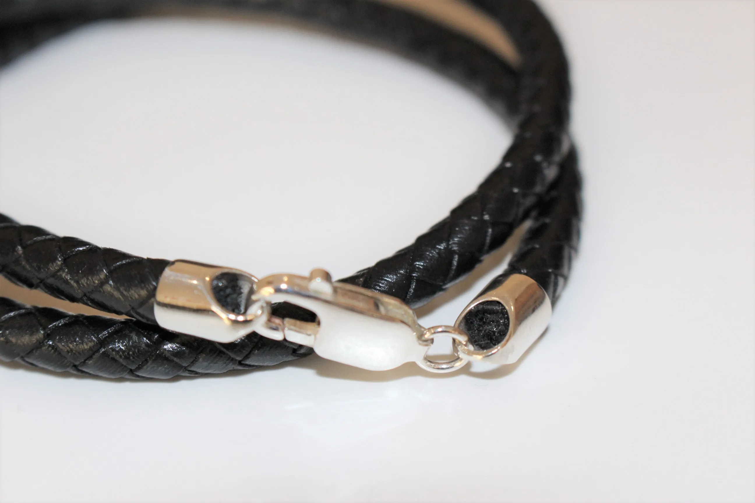 Double Black Leather Bracelet