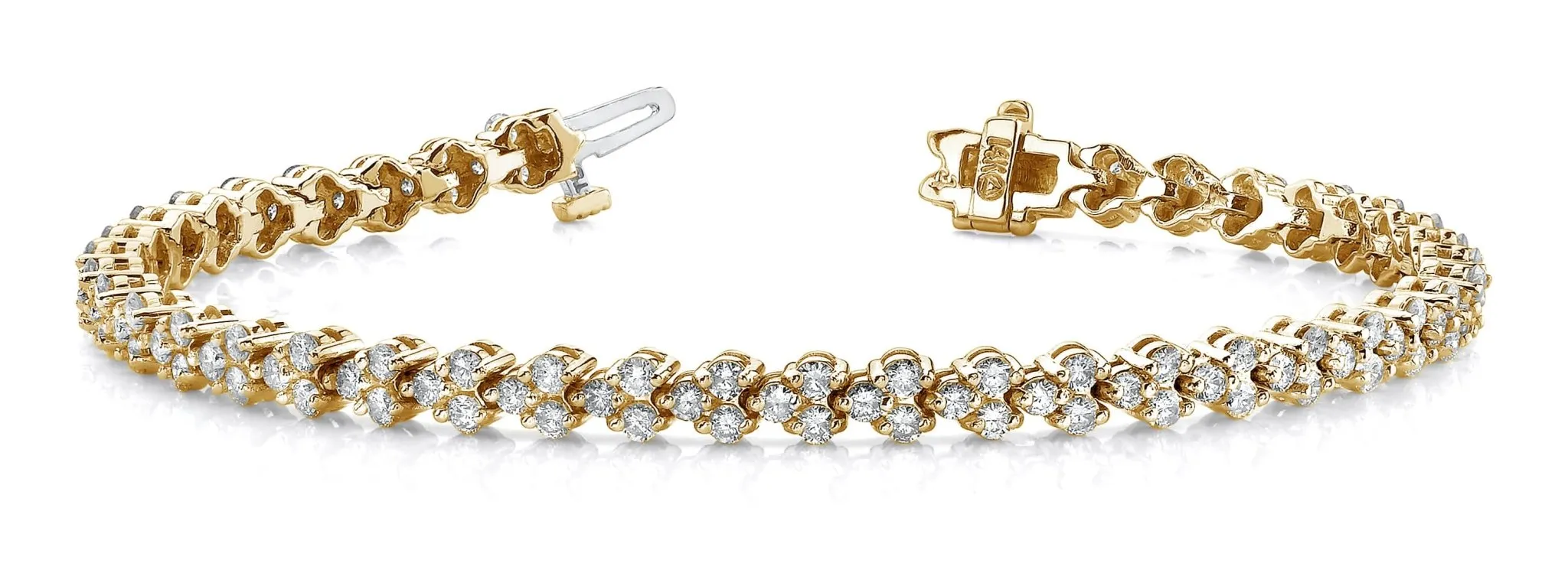 Double Diamond Stacked Bracelet Lab-Grown Diamond with 2.07 ct.(finished) 1.4mm