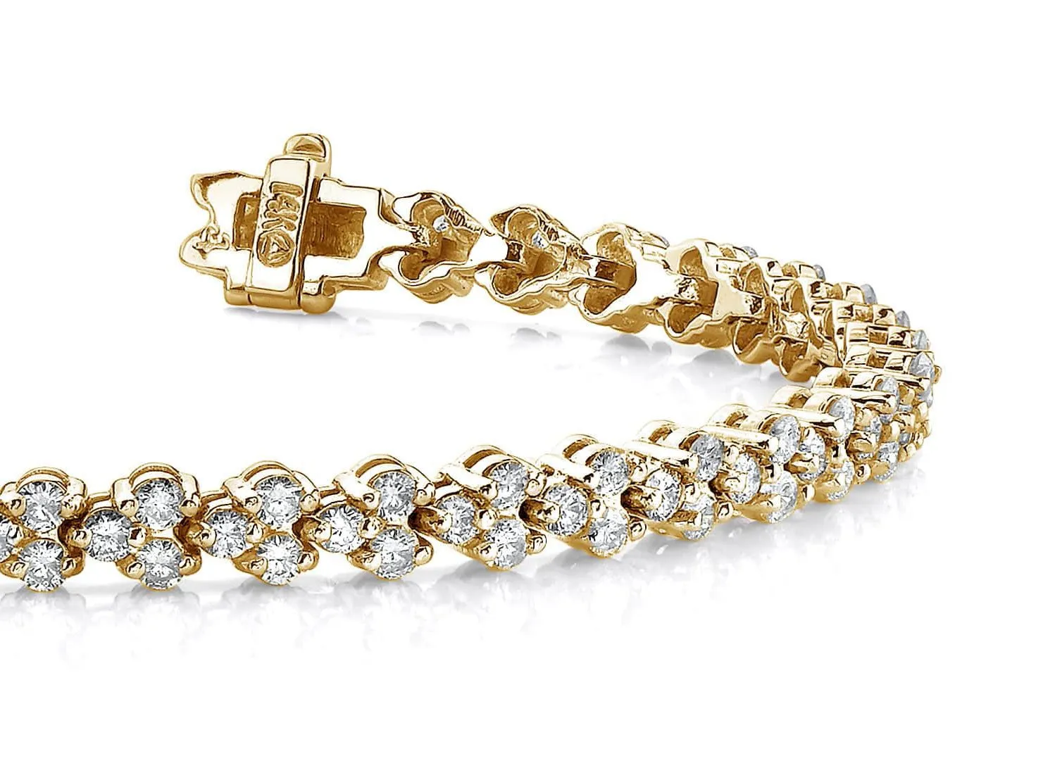 Double Diamond Stacked Bracelet Lab-Grown Diamond with 2.07 ct.(finished) 1.4mm