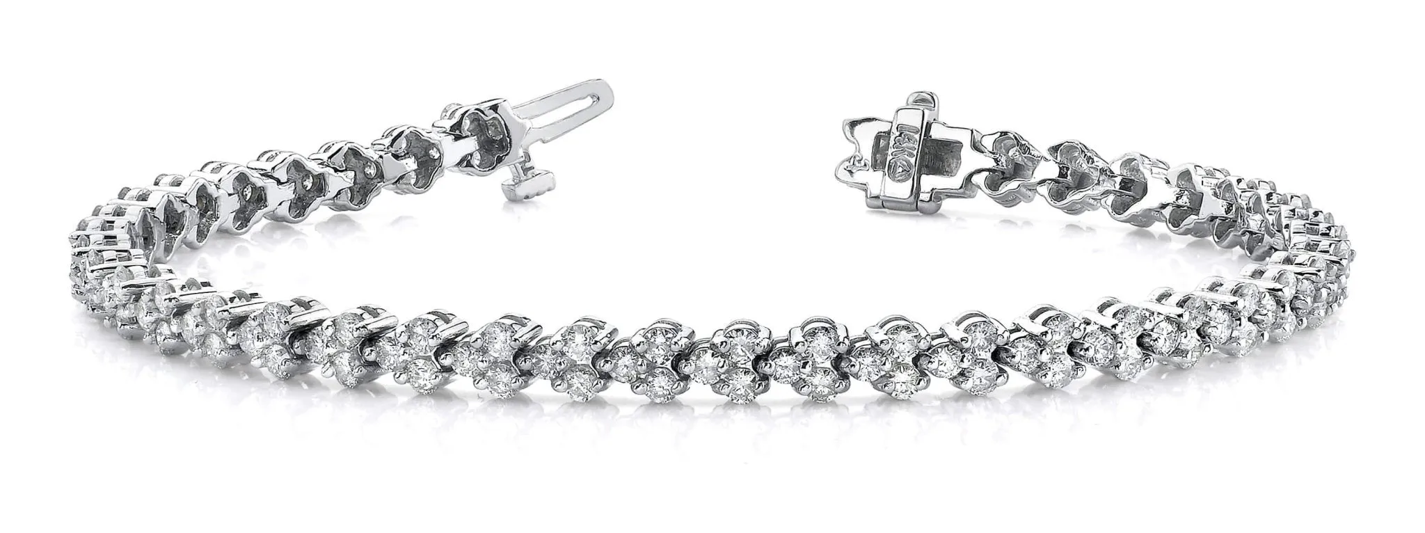 Double Diamond Stacked Bracelet Lab-Grown Diamond with 2.07 ct.(finished) 1.4mm