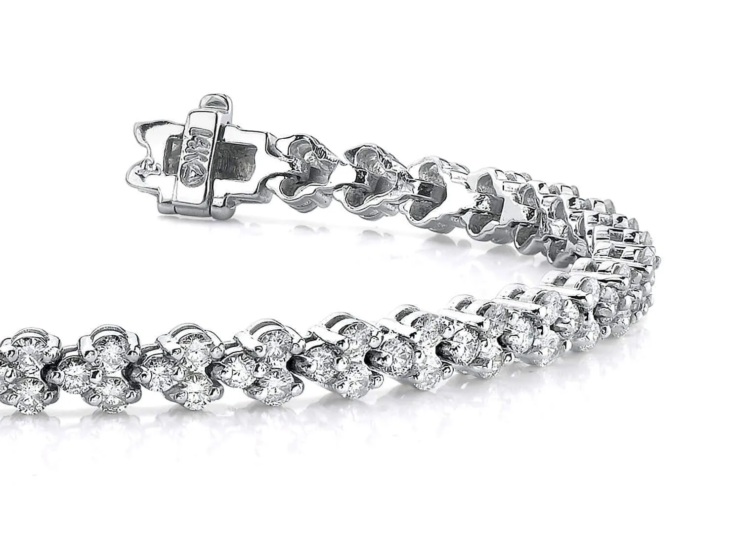 Double Diamond Stacked Bracelet Lab-Grown Diamond with 2.07 ct.(finished) 1.4mm