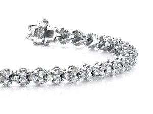 Double Diamond Stacked Bracelet Lab-Grown Diamond with 2.07 ct.(finished) 1.4mm