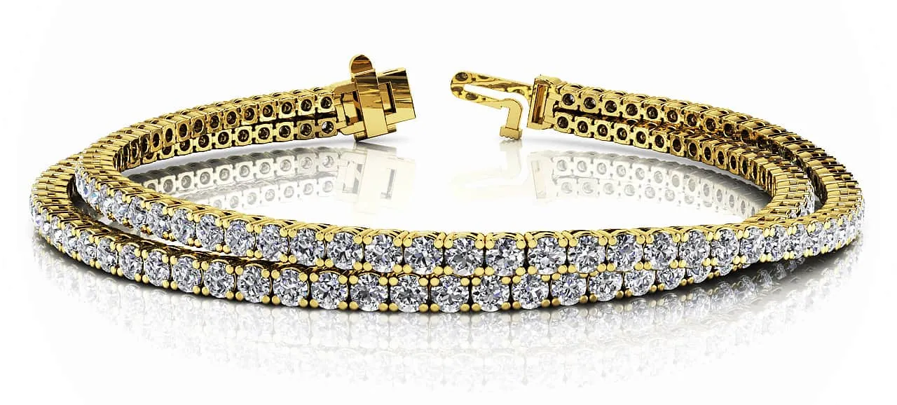 Double Strand Flexible Lab-Grown Diamond Bracelet with 4.62 ct.(finished) 1.9mm