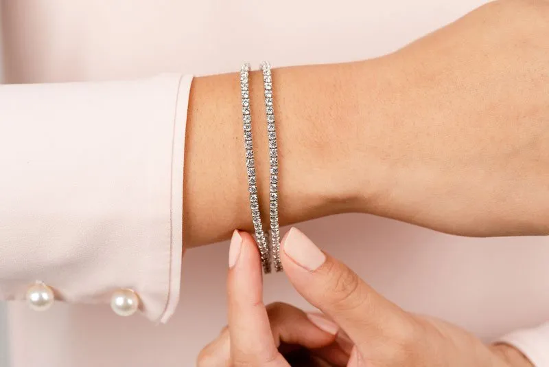 Double Strand Flexible Lab-Grown Diamond Bracelet with 4.62 ct.(finished) 1.9mm