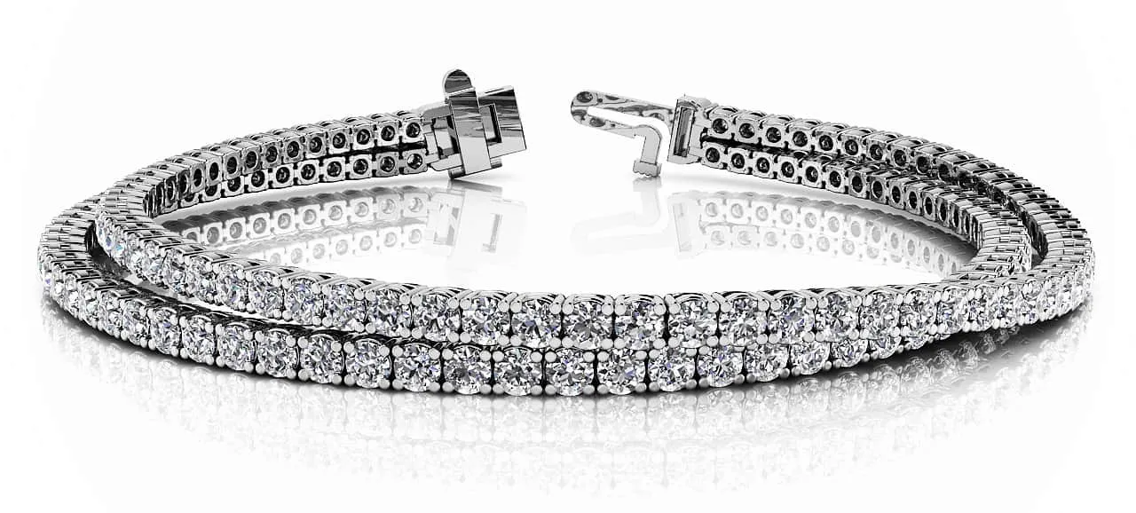 Double Strand Flexible Lab-Grown Diamond Bracelet with 4.62 ct.(finished) 1.9mm