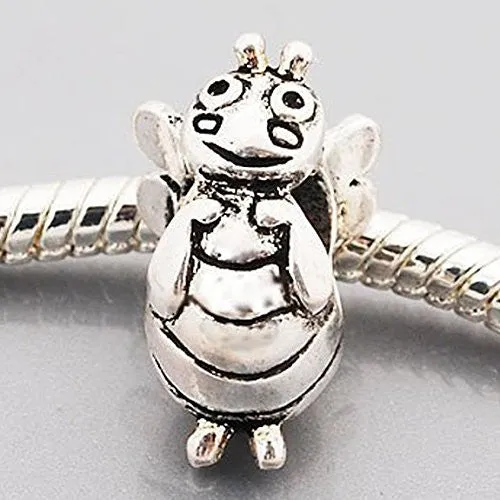 Dreaming Bee Charm European Bead Compatible for Most European Snake Chain Bracelet
