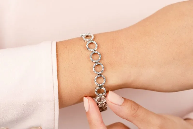 Dripping With Diamonds Circle Link Diamond Bracelet with 5.40 ct.(finished) 1.6mm