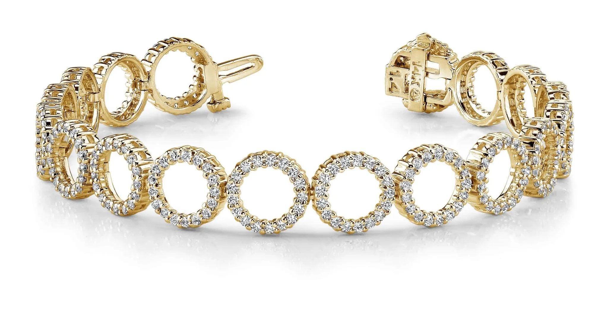 Dripping With Diamonds Circle Link Diamond Bracelet with 5.40 ct.(finished) 1.6mm