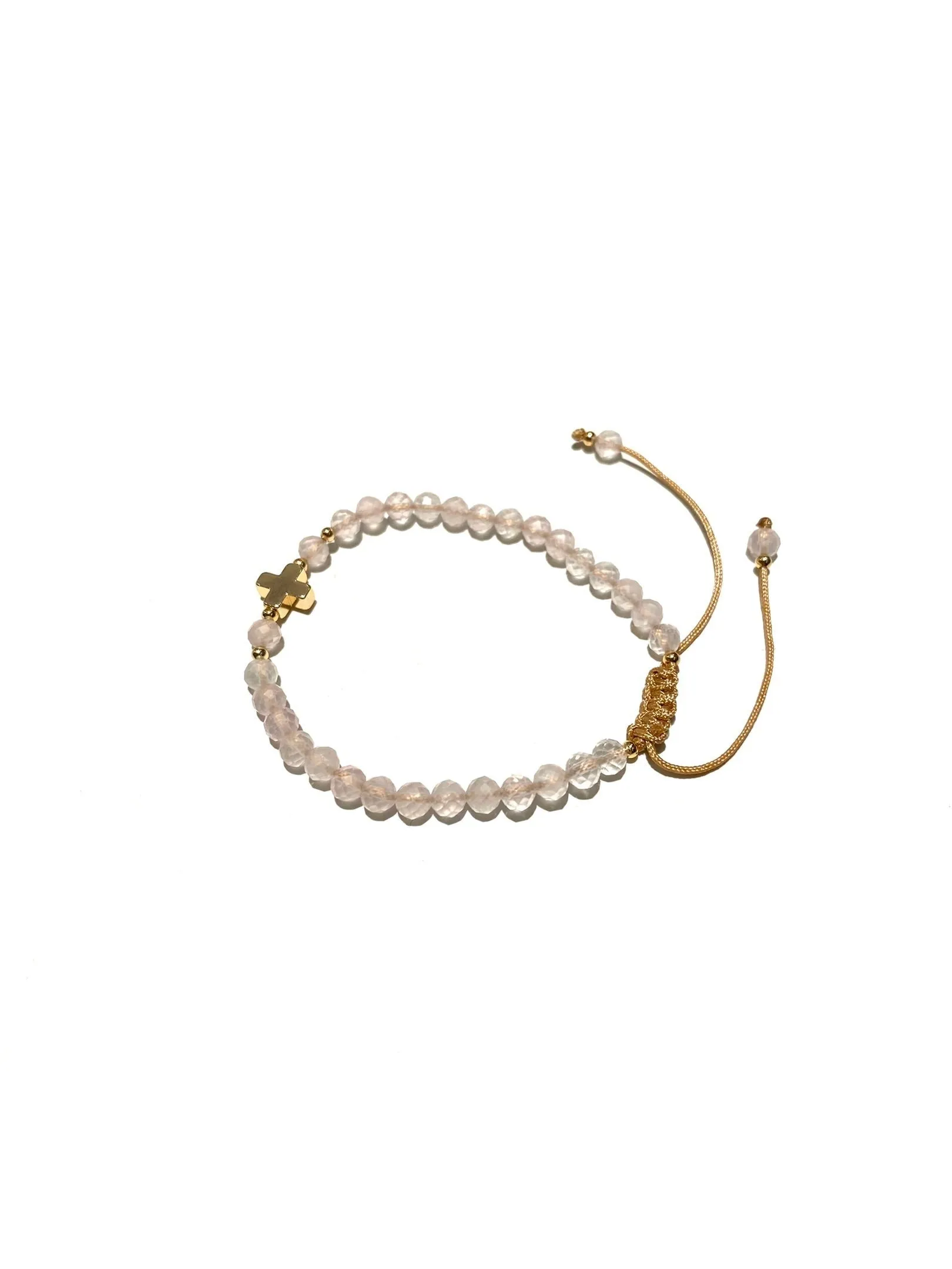 E-HC DESIGNS- Cross Bead Stone Adjustable Bracelet (different stones available)