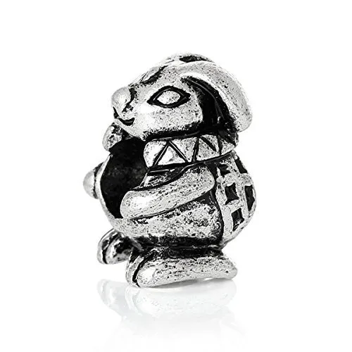 Easter Bunny/Rabbit Bead Compatible for Most European Snake Chain Bracelet