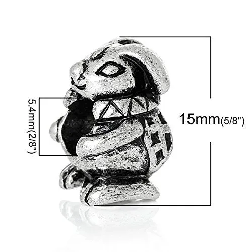 Easter Bunny/Rabbit Bead Compatible for Most European Snake Chain Bracelet