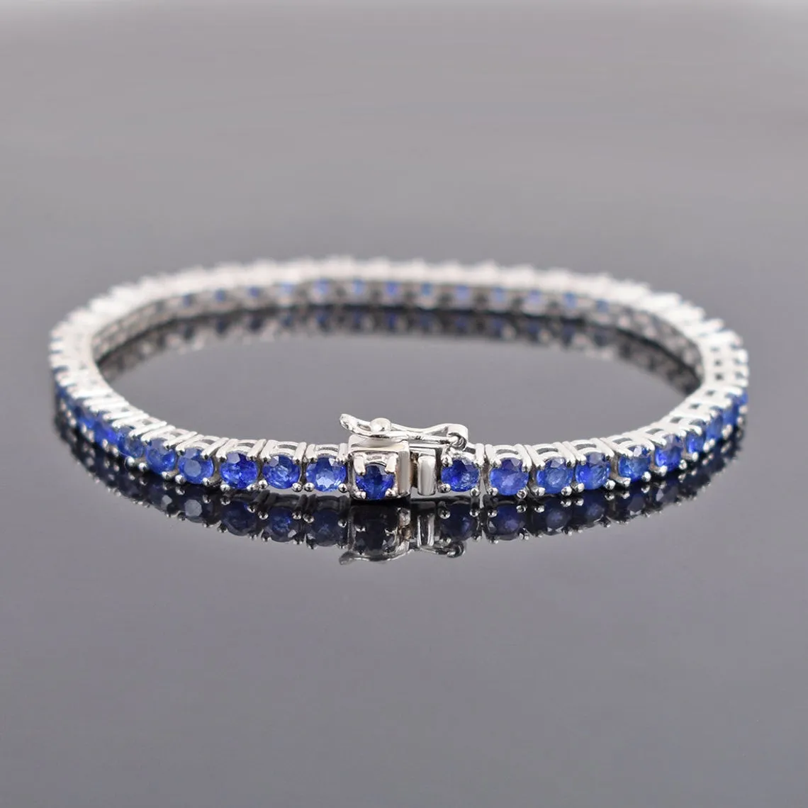 Elegant 3 mm Faceted Ceylon Blue Sapphire Gemstone Bracelet, Certified Gemstones, Custom Size, Designer Bracelets, AAA Quality, Great Brilliance !