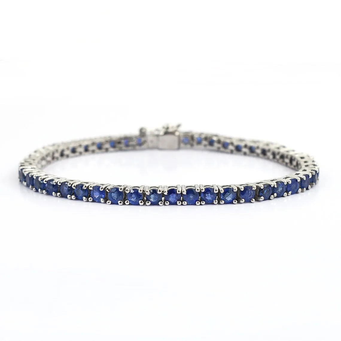 Elegant 3 mm Faceted Ceylon Blue Sapphire Gemstone Bracelet, Certified Gemstones, Custom Size, Designer Bracelets, AAA Quality, Great Brilliance !
