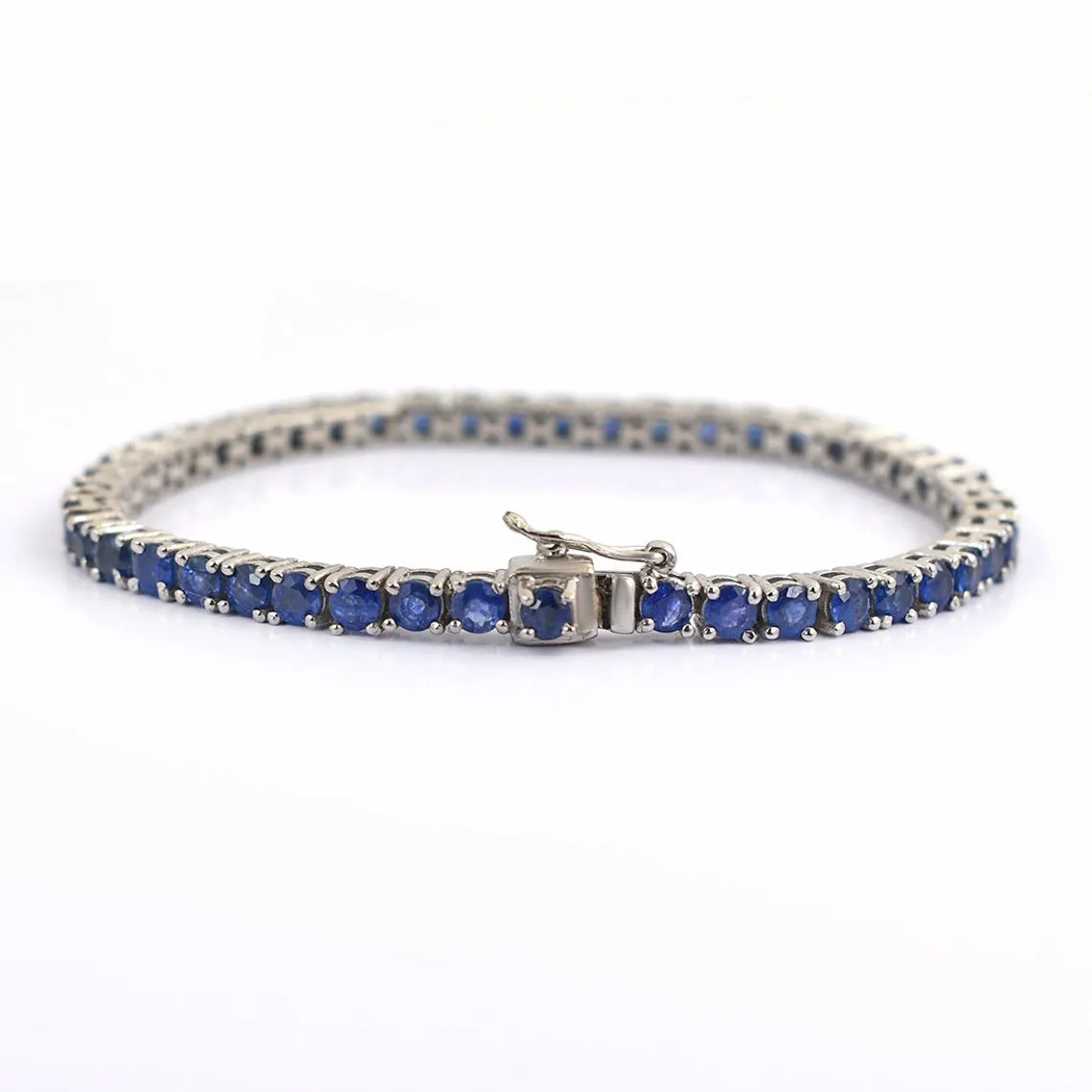 Elegant 3 mm Faceted Ceylon Blue Sapphire Gemstone Bracelet, Certified Gemstones, Custom Size, Designer Bracelets, AAA Quality, Great Brilliance !