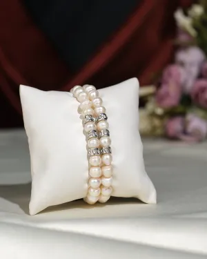 Elegant White 2 line Bracelet