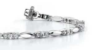 Elliptical Link Lab-Grown Diamond Bracelet with 2.05 ct.(finished) 2mm, 3mm