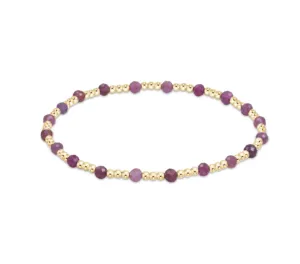 ENewton Gemstone Gold Sincerity Pattern 3mm Bead Bracelet - Ruby