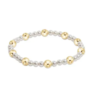 ENewton Pearl Sincerity Pattern 4mm Bead Bracelet - 6mm Gold