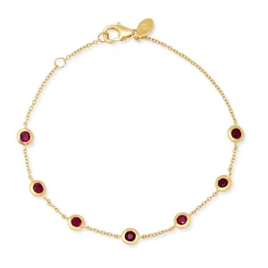 Eriness 14K Yellow Gold Ruby Bezel Set Bracelet - SBB9-YG-RBY