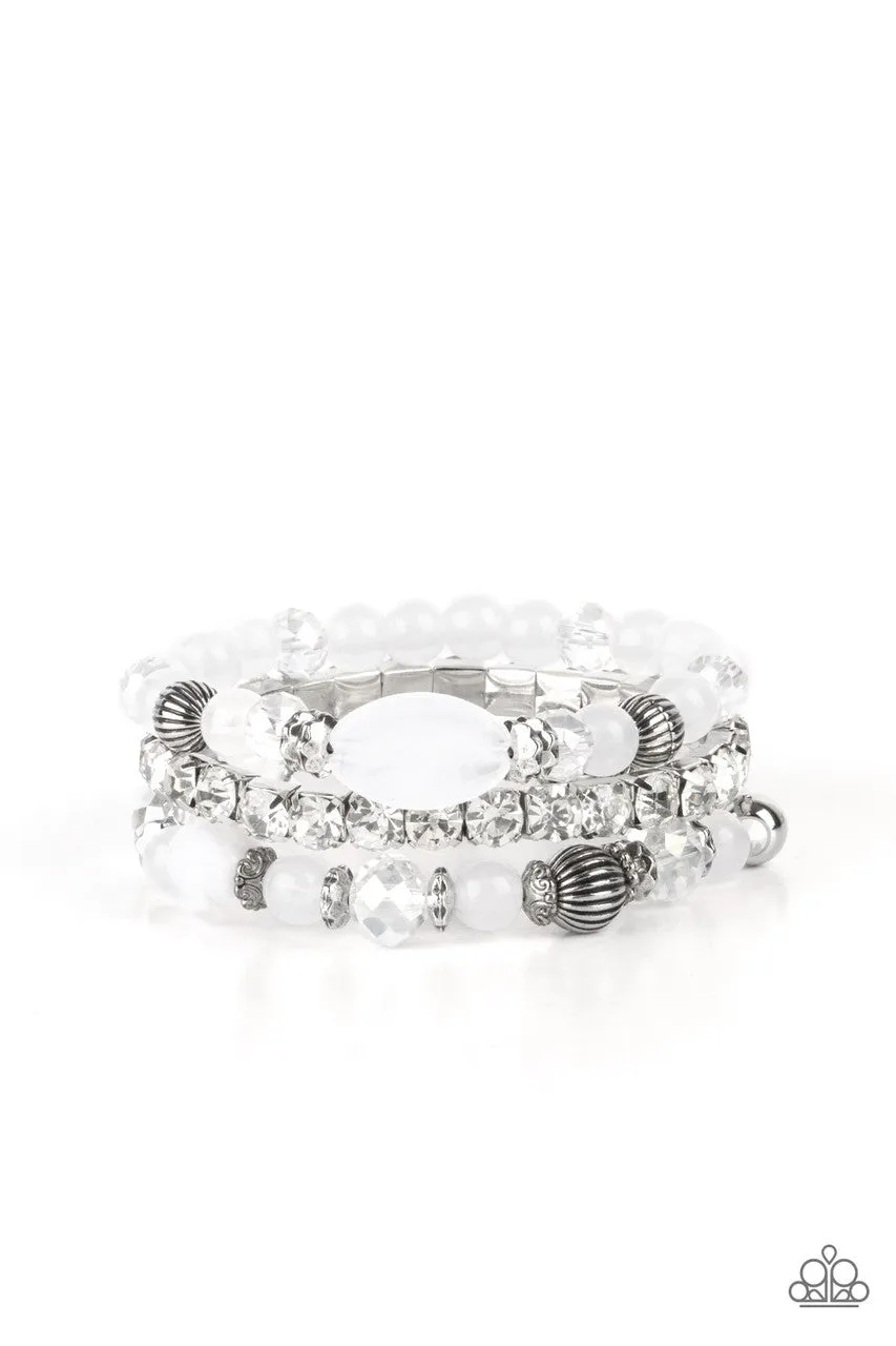 Ethereal Etiquette White Paparazzi Bracelet