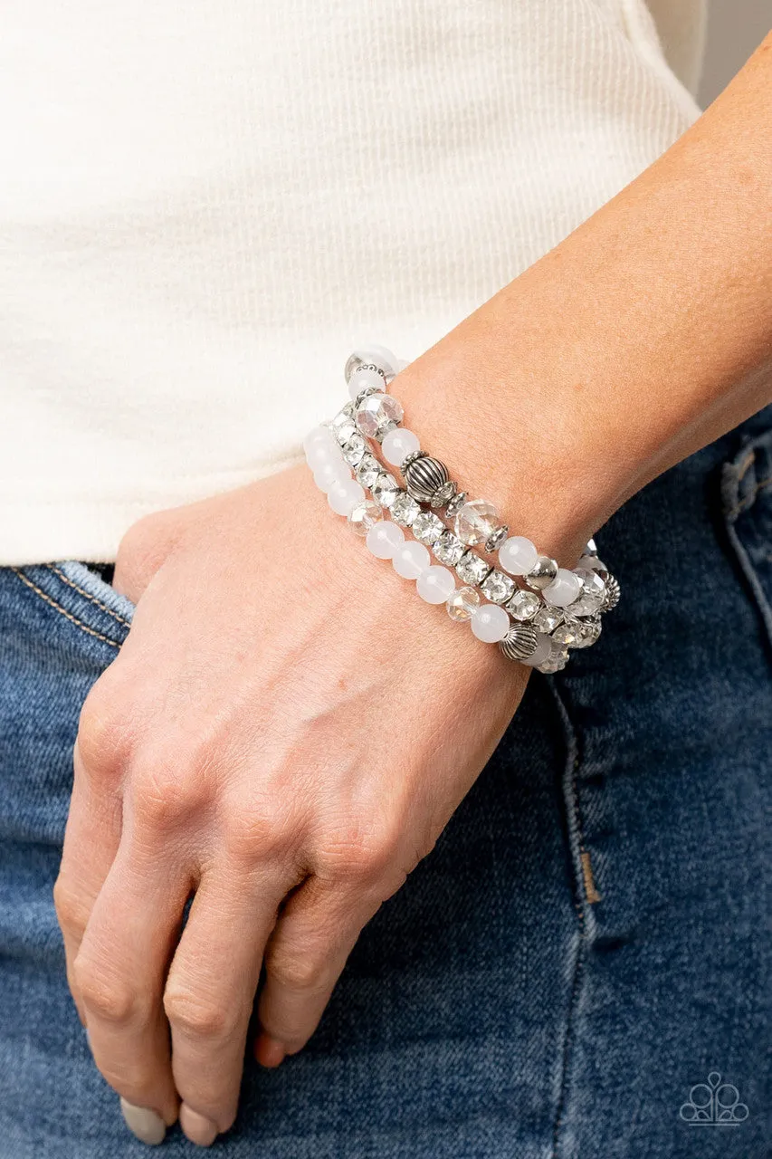 Ethereal Etiquette White Paparazzi Bracelet