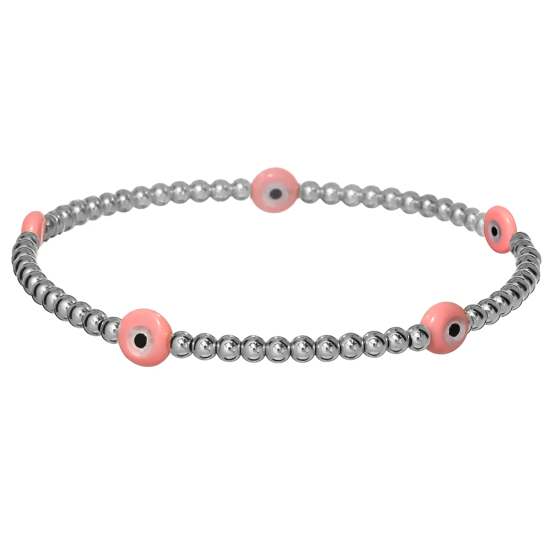 EVIL EYE BY THE YARD | Opal Charm and 14K Gold Filled Beads Bracelet - Medium