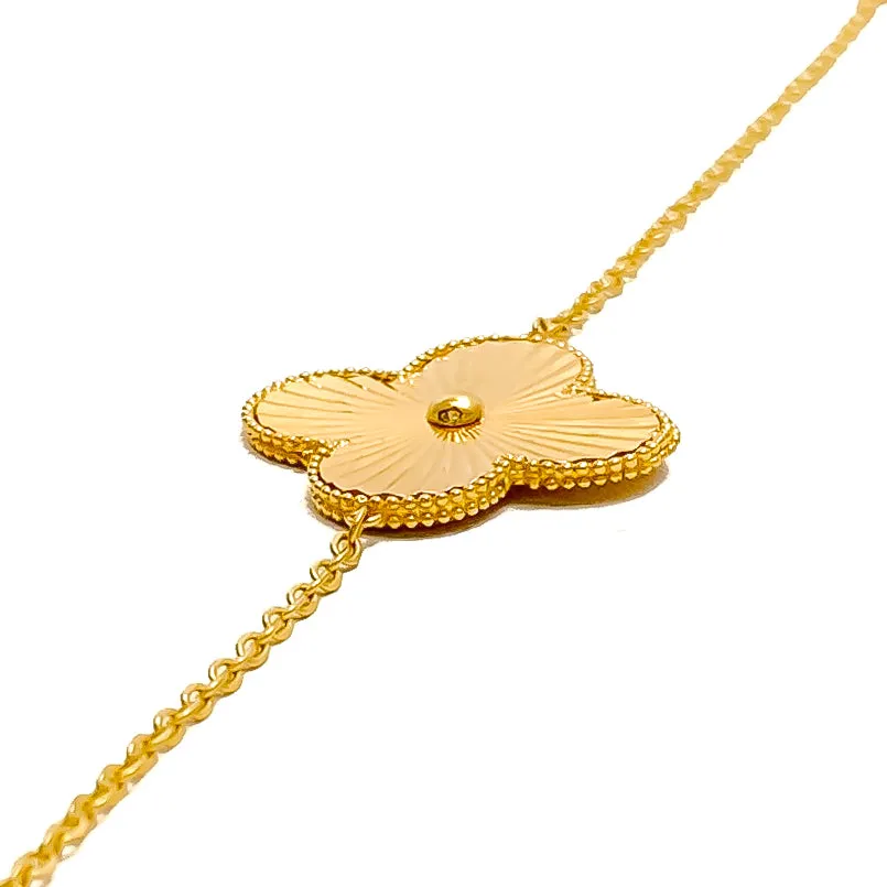 Extravagant Glistening Flower 21k Gold Bracelet